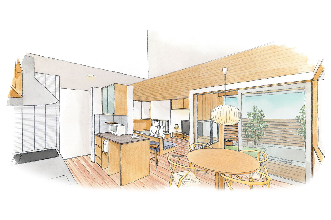 陽なたの家リビング